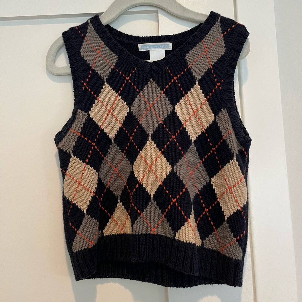 Cropped Argyle Sweater